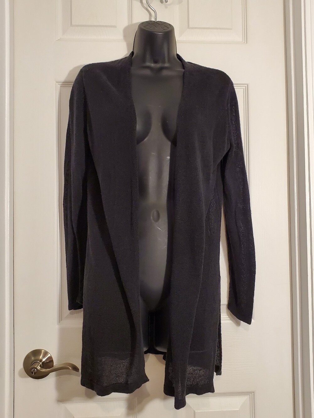 J. Jill Linen Blend Classic Open-Front Women’s Cardigan - Black XS